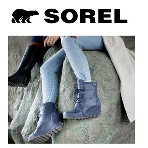 Sorel “Joan Of Ark” Rain Wedge Blue